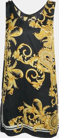 Versace Black Medusa Print Silk Sleeveless Mini Dress