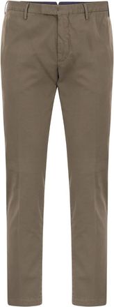 PT01 Mens Superslim Trousers In Cotton And Silk - Grey - Size EU 46 (Mens)