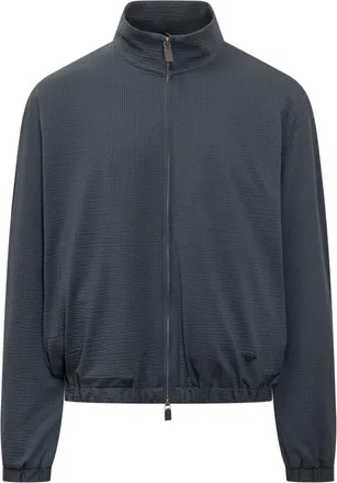 Emporio Armani Dark Blue Mock Collar Jacket