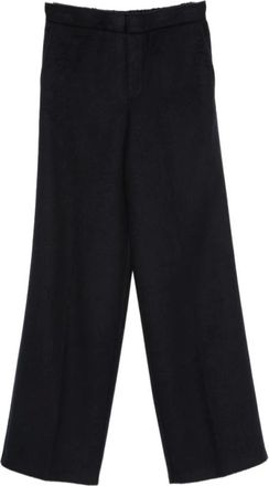 Semicouture Broeken, Dames, Blauw, S, Straight Broeken