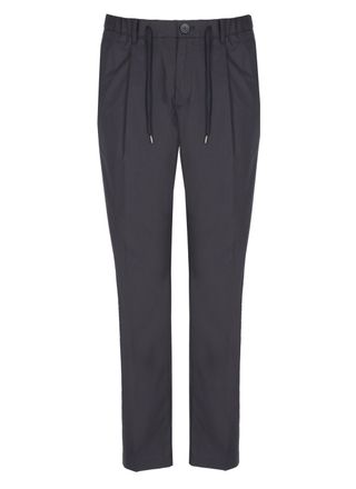 Herno Blue Cotton Straight-Leg Pants