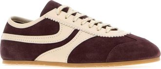 Dries Van Noten Mens Two-Tone Suede And Leather Sneakers Darkpurple