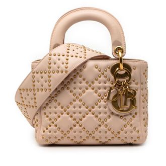 Dior Pre-owned Dior Mini Lambskin Cannage Studded Supple Lady Ladies WR1JKQHBORS56KRT
