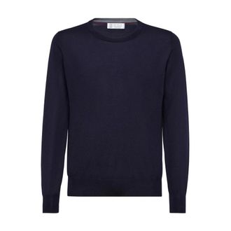 Brunello Cucinelli Truien & Vesten, Heren, Blauw, L, Cashmere Truien