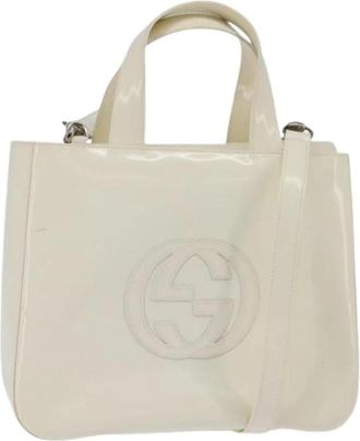 Gucci Pre-owned Coated Canvas Tote Bag - Dames - Vintage Shopper - Wit - ONE Size - Vintage
