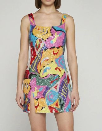 Oceanus Womens Boston Vibrant Hand-Beaded Dress - Multi Coloured - Size: 10/8