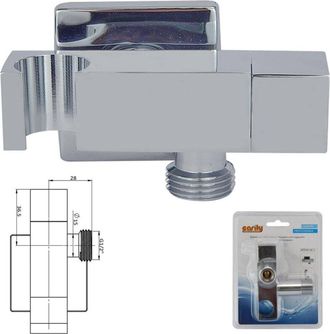 Trade Shop Trade Shop - Mezclador De Ducha Empotrado A Pared Con Soporte De Ducha De Mano Cuadrado Art.59506