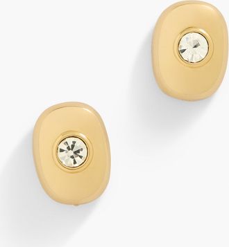 Talbots Modern Faceted Stone Stud Earrings - Gold - 001 Talbots