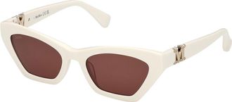 Max Mara MM0057 EMME13 21E Womens Sunglasses White Size 52