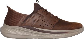 Skechers Slade - Zachary Mens Trainers Dark Brown Leather - Size UK 10.5