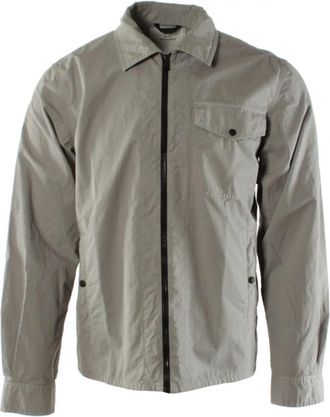 Woolrich Gabardine Overshirt - Heren - Zomerjassen - Grijs - S - Katoen - Jassen
