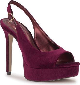 Jessica Simpson Sibilla Slingback Platform Sandal in Dark Cherry at Nordstrom, Size 6.5