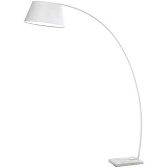 Oresteluchetta L&aacute;mpara De Pie Arqueada De Metal Blanco Con Base De M&aacute;rmol H160 Cm Moines
