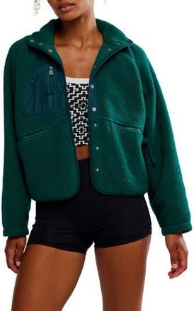 Free People FP Movement Hit the Slopes Fleece Jacket in Evergreen at Nordstrom Rack, Size X-Large