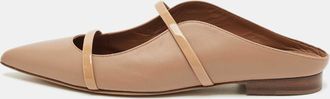 Malone Souliers Beige Leather Maureen Pointed Toe Flat Mules