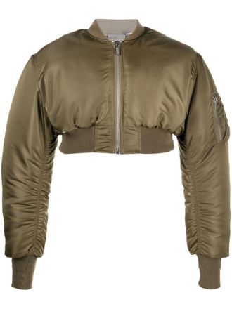 VTMNTS cropped padded bomber jacket - unisex - Nylon/Nylon - M - Green