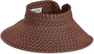 San Diego Hat Company Polka Dot Roll-Up Visor in Brown at Nordstrom
