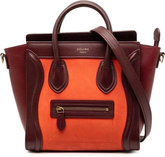 Celine Pre-owned Celine Nano Tricolor Nubuck and Calfskin Luggage Tote Ladies D7JT6PRDIUNIKPBR
