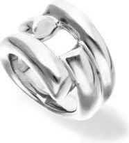 UNOde50 Sterling Silver Plated Ring with Open Tubes at Nordstrom, Size 18