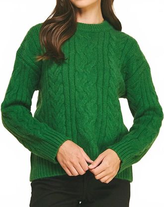 Pinch Design Cable Knit Sweater In Green