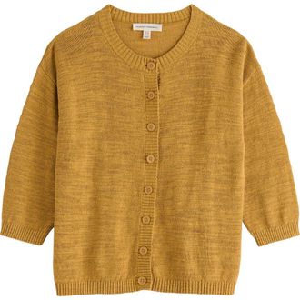 Seasalt Cornwall Pentire Steps Organic Cotton & Linen Cardigan in Knit Melange Tansy at Nordstrom, Size 14 Us