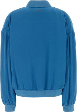 Versace Womens Overdyed Jacket Blue Silk