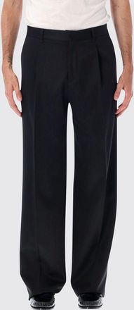 Lardini Pantaloni a gamba larga in pura lana vergine con pince e vita media