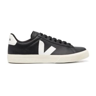 Veja Campo Leren Sneakers - Heren - Schoenen - Zwart - Maat: 42 1/2 EU Katoen