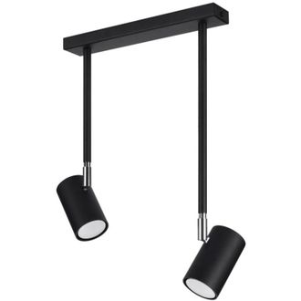 GreenIce Greenice - Sollux Lighting Norano Foco De Techo Twin, Negro, 2x Gu10