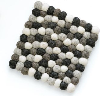 cilio Fair Trade Virgin Sheep Wool Trivet, Handcrafted in Nepal, 8-Inch Square in Light Gray at Nordstrom
