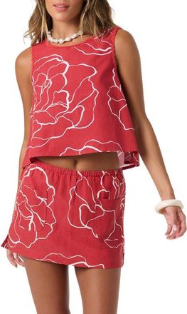 O'Neill Athena Floral Top in Lifeguard Red at Nordstrom, Size Xx-Large