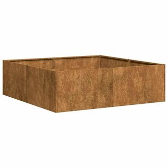 Berkfield Home Planter Rusty 100x100x30 cm Weathering Steel | Size: 100 x 100 x 30 cm