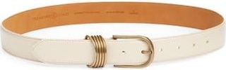 Treasure & Bond Parker Brass Hoop Leather Belt in Ivory Pearl at Nordstrom Rack, Size Small