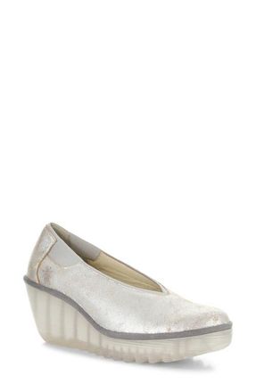 FLY London Yoza Wedge Ballet Shoe in Pearl at Nordstrom, Size 10-10.5Us