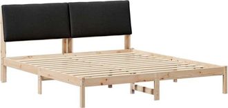 vidaXL Bed frame Brown and black 180 x 200 cm Solid pine wood vidaXL