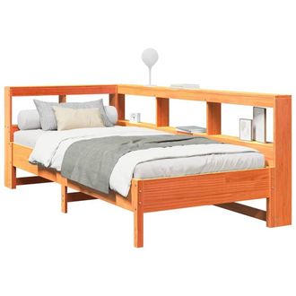 Berkfield Home Decorative Bookcase Bed without Mattress Wax Brown 90x200 cm Soli