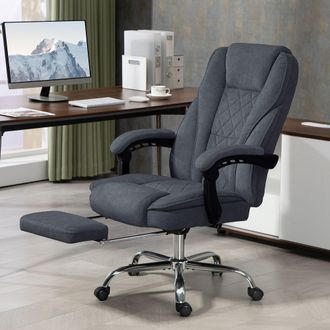 Vinsetto Massage Office Chair, Heated Reclining Desk Chair, Dark Grey