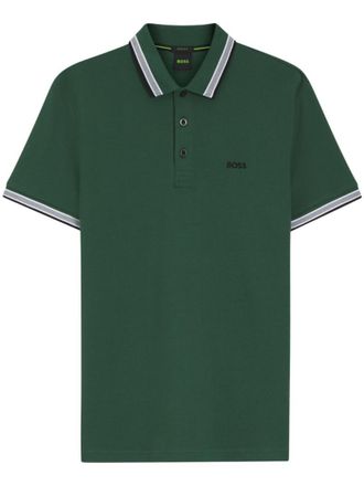 HUGO BOSS Green Cotton Logo Polo