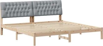 vidaXL Bed Frame with Upholstered Headboard Brown 200 x 200 cm vidaXL