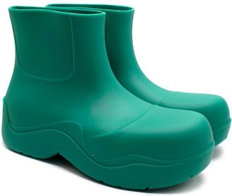 Bottega Veneta Matte Green Puddle Chelsea Boots Size 43