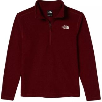 The North Face Textured Cap Rock Sweatshirt Mens Red Fleece 1/4 Zip KFC497