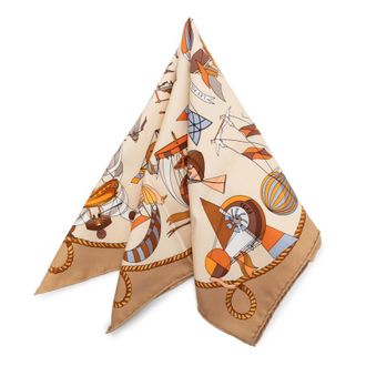 Herm&egrave;s Pre-owned Hermes Les Folies du Ciel Silk Handkerchief Ladies OD8RFR630VLJWVCR