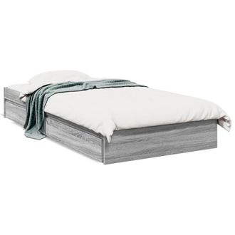 Berkfield Home Bed Frame with Drawers without Mattress Grey Sonoma 90x200 cm