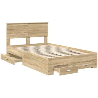 vidaXL Bed Frame with Drawer Sonoma Oak 120 x 200 cm Engineered Wood vidaXL