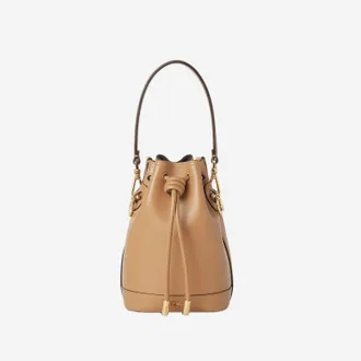 Fendi Womens Mon Tresor Leather Bag Brown Calf Shoulder