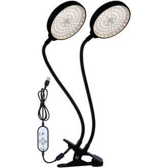 OEM L&aacute;mpara Led De Cultivo, Luz Blanca De Espectro Completo, Temporizador De 4/8/12 Horas, 5 Niveles De Brillo, L&aacute;mpara De Cultivo Con Clip Para Pl&aacute;ntulas