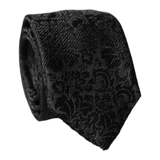Dolce & Gabbana Ties, male, Black, Size: ONE SIZE Floral Fantasy Silk Adjustable Tied Necktie