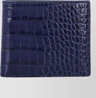Tom Ford croc embossed leather compact bifold wallet