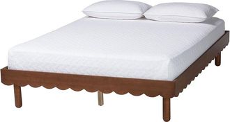Baxton Studio Orianthe Wood Platform Bed Frame with Scalloped Edge Design