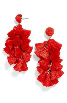 BaubleBar Contessa Tassel Earrings in Red at Nordstrom